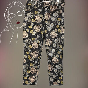 Celebrity Pink Hi Rise MOM Jeans Floral Denim Raw Edge